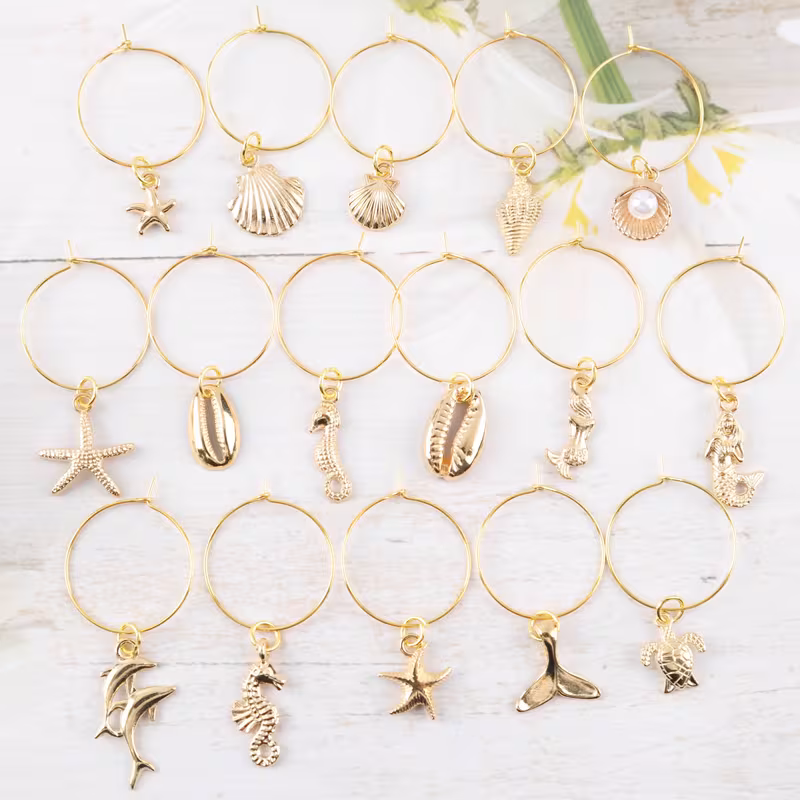 Golden Sea Treasures – Luxe Oceaan Glasherkenners (set van 16)